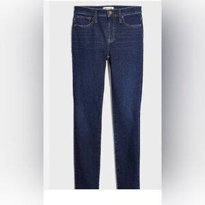 Madewell Women's 9” MID- RISE SKINNY  Deep Indigo Stretch Jeans SIZE 28